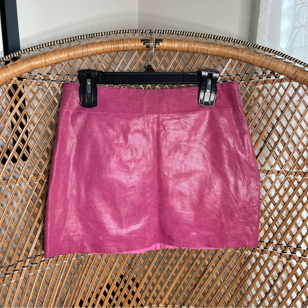 Express Pink Leather Skirt
